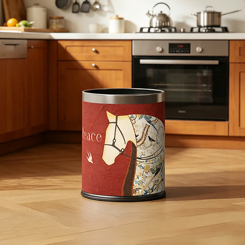 Ownkoti Lychee Texture Equestrian Leather Trash Can - image 6