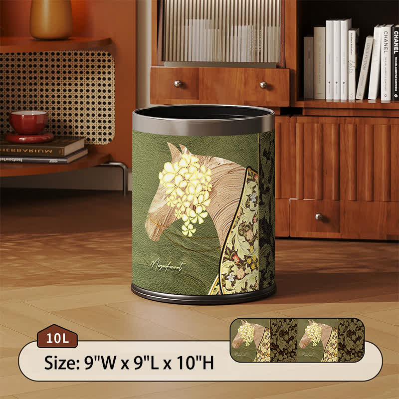 Ownkoti Magnificent Horse Lychee Texture Leather Bin - Standard - 9"W x 9"L x 10"H - image 2