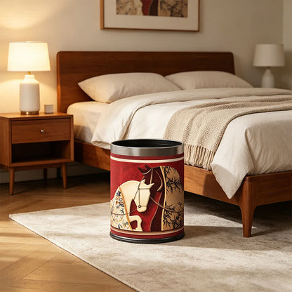 Ownkoti Auspicious Double Horse Leather Trash Can - image 1