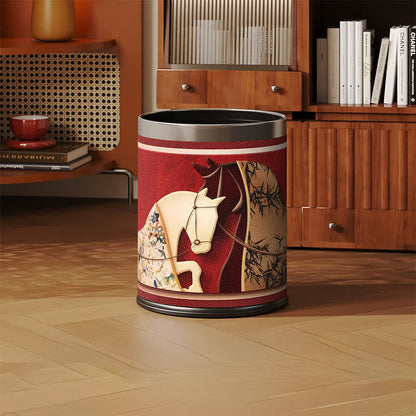 Ownkoti Auspicious Double Horse Leather Trash Can - image 0