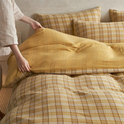 Ownkoti Checkered Cotton Duvet Cover Bedding Set - image 2