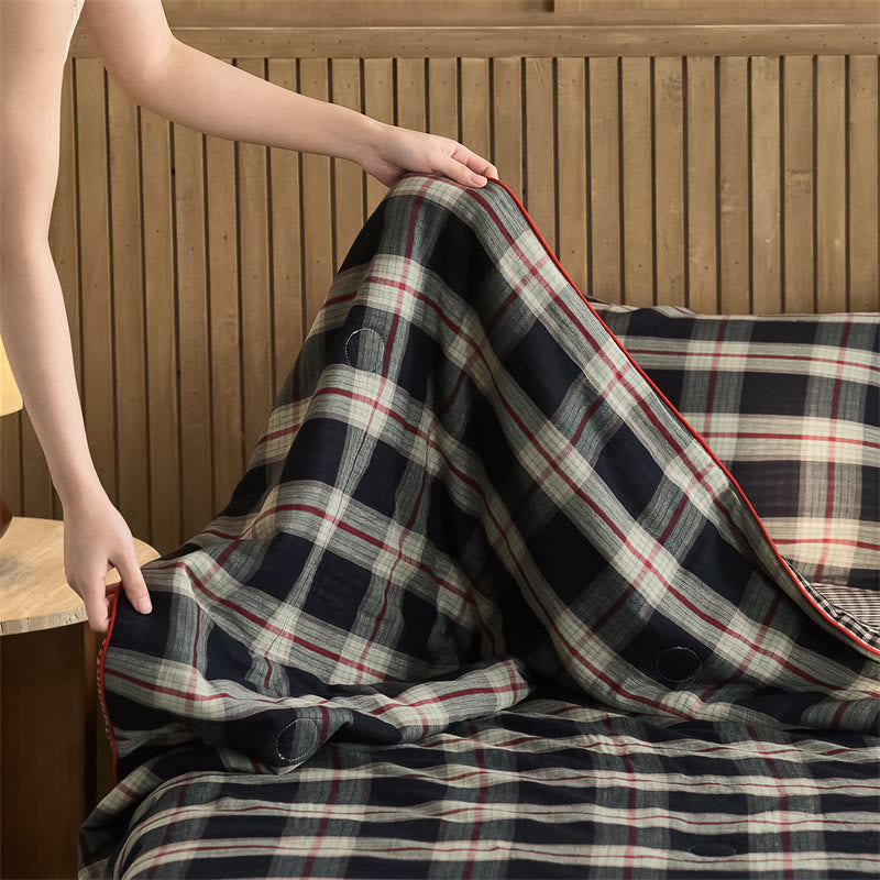 Ownkoti Simple Plaid Pure Cotton Quilt Set - image 3