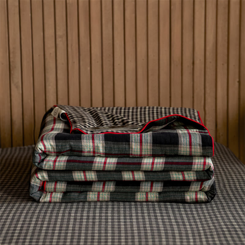 Ownkoti Simple Plaid Pure Cotton Quilt Set - image 1