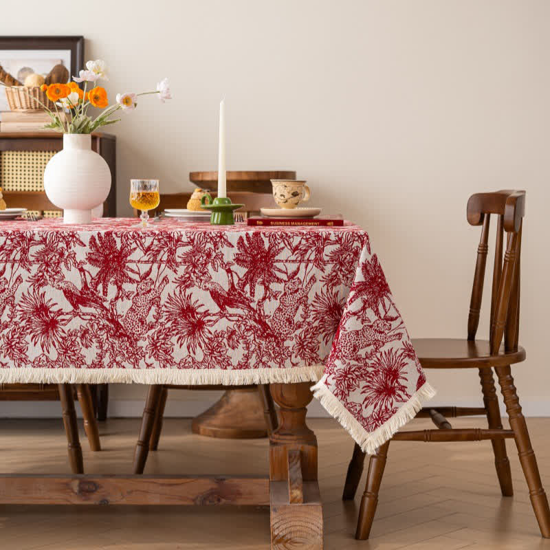 Ownkoti Jungle & Leopard Rectangular Table Cover - 55" x 118" - image 0
