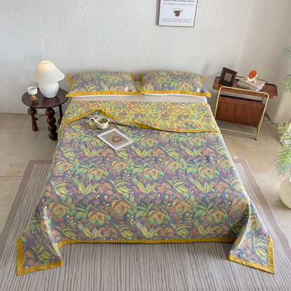 Ownkoti Tropical Floral & Leaf Cotton Gauze Quilt Blanket - image 3