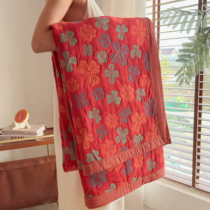 Ownkoti Four-leaf Clover Cotton Gauze Quilt Blanket - image 12