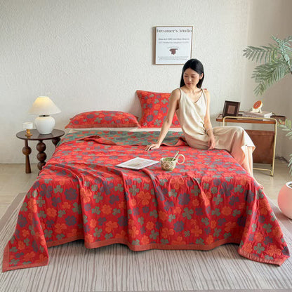 Ownkoti Four-leaf Clover Cotton Gauze Quilt Blanket - image 5