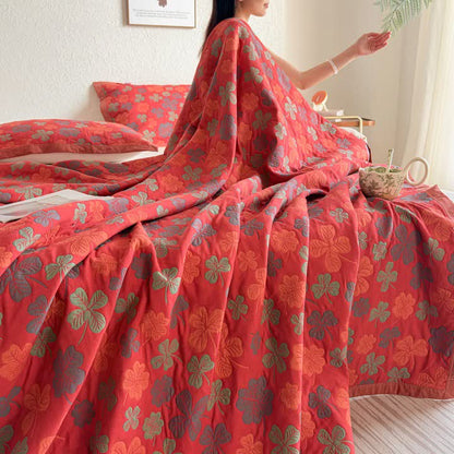 Ownkoti Four-leaf Clover Cotton Gauze Quilt Blanket - image 10