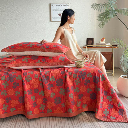 Ownkoti Four-leaf Clover Cotton Gauze Quilt Blanket - image 6