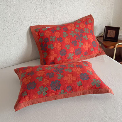 Ownkoti Four-leaf Clover Cotton Gauze Quilt Blanket - 2PCS Pillow Towels - 20" x 31" - image 11