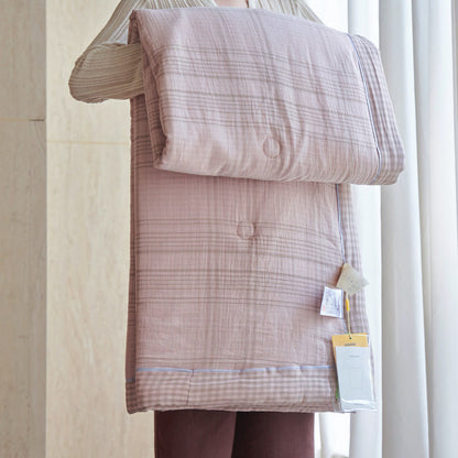 Ownkoti Gingham Pure Cotton Quilt Set - Pink - Quilts - King - image 15