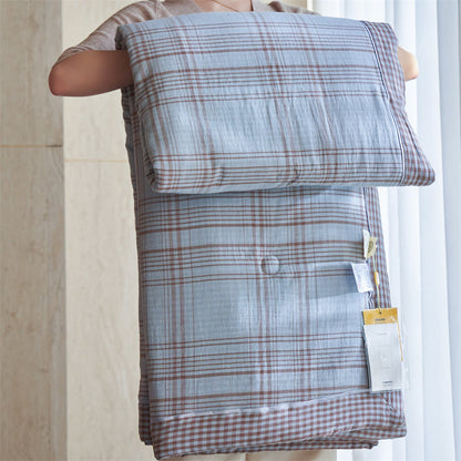 Ownkoti Gingham Pure Cotton Quilt Set - Light Blue - Quilts - King - image 19