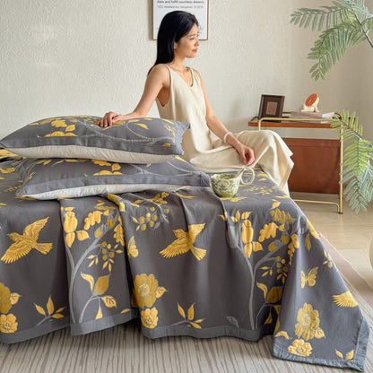 Ownkoti Branch & Bird Cotton Gauze Quilt Blanket - image 7