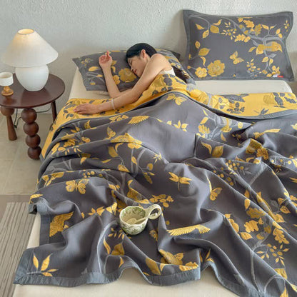 Ownkoti Branch & Bird Cotton Gauze Quilt Blanket - image 8