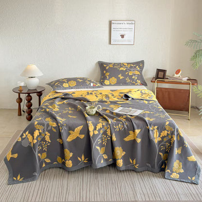Ownkoti Branch & Bird Cotton Gauze Quilt Blanket - image 1