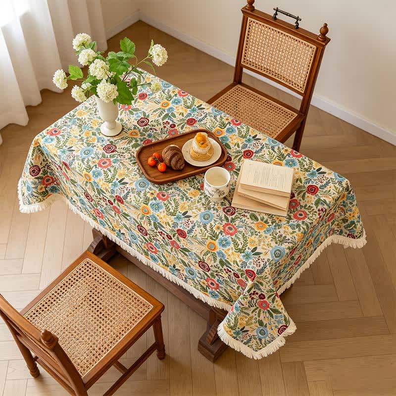 Ownkoti Refresh Floral Cotton Linen Jacquard Tablecloth - image 2