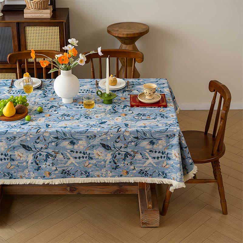 Ownkoti Serene Garden Oil Painting Jacquard Tablecloth  - image 2