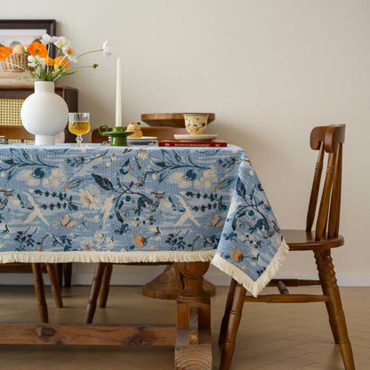 Ownkoti Serene Garden Oil Painting Jacquard Tablecloth  - 55" x 118" - image 0