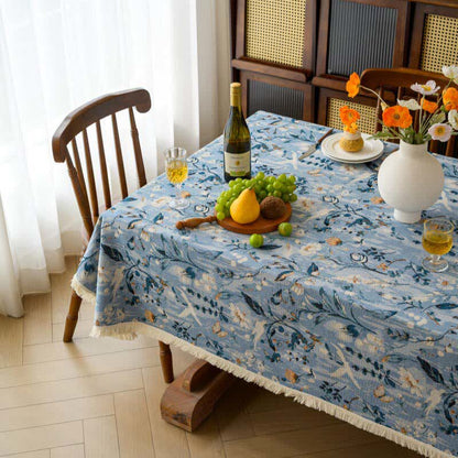 Ownkoti Serene Garden Oil Painting Jacquard Tablecloth  - image 4