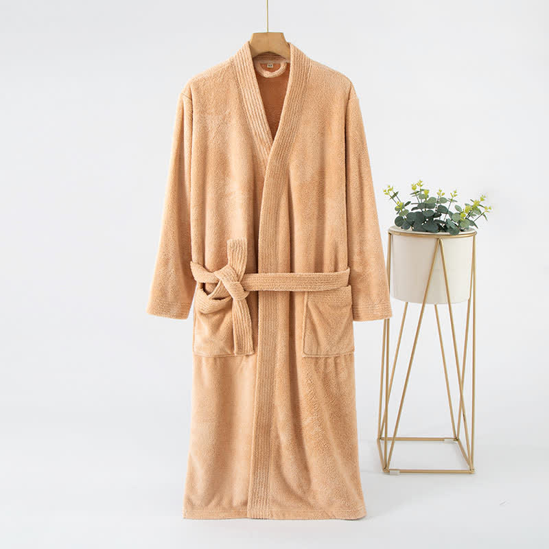 Ownkoti His & Hers Solid Color Absorbent Bath Robe - Brown - Women: L - image 4