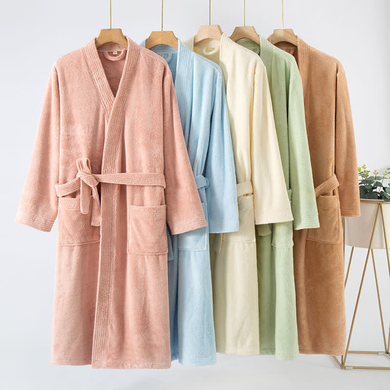 Ownkoti His & Hers Solid Color Absorbent Bath Robe - image 0