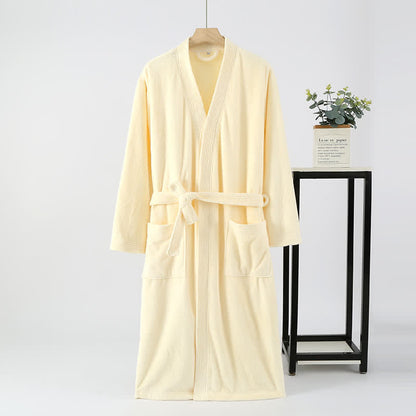 Ownkoti His & Hers Solid Color Absorbent Bath Robe - Beige - Women: L - image 6