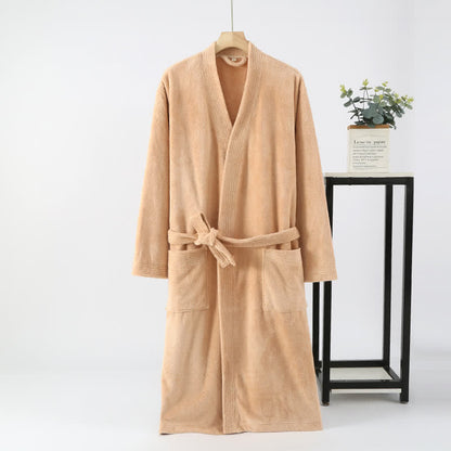Ownkoti His & Hers Solid Color Absorbent Bath Robe - Brown - Men: L - image 5