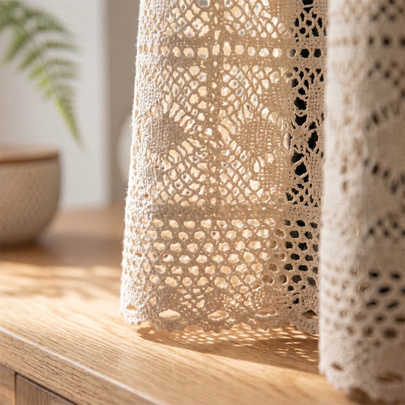 Ownkoti Bohemian Windmill  Pattern Crochet Tier Curtain - image 1