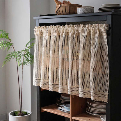 Ownkoti  Bohemian Mesh Pattern Crochet Tier Curtain  - Mesh - 150cm x 60cm - image 0