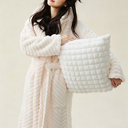 Ownkoti Couple Mtaching Plush Hooded Herringbone Robe - image 8