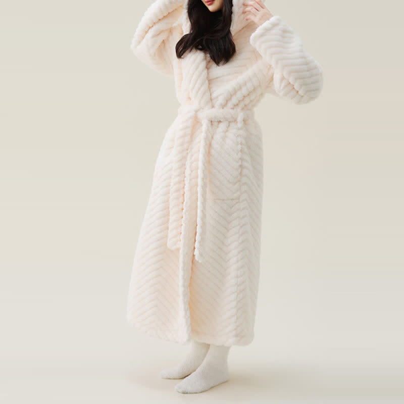 Ownkoti Couple Mtaching Plush Hooded Herringbone Robe - image 7