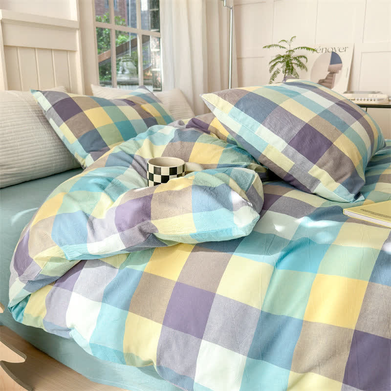 Ownkoti Multi-Color Plaid Cotton Bedding Set - image 2