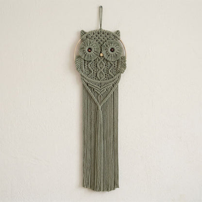 Ownkoti Handmade Macrame Owl Wall Hanging - Green - 76cm x 25cm - image 3