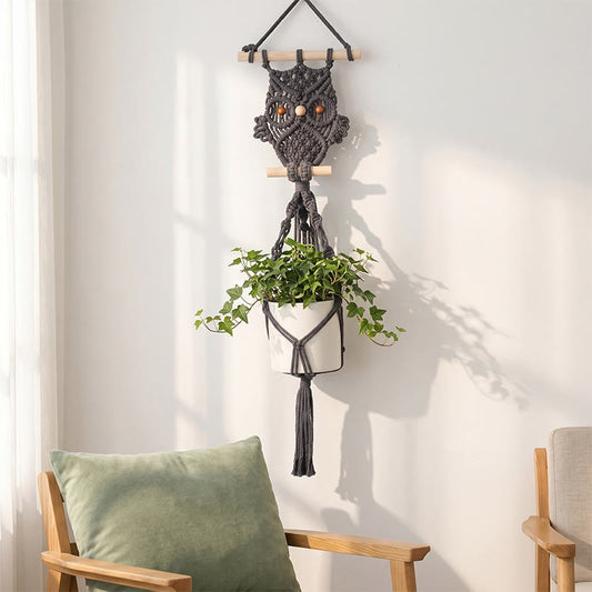 Ownkoti Bohemian Owl Patten Wall Hanging - Black - 75cm x 20cm - image 0
