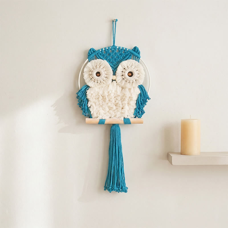 Ownkoti Nordic Warmth Macrame Owl Wall Hanging - Blue - 25cm x 50cm - image 4