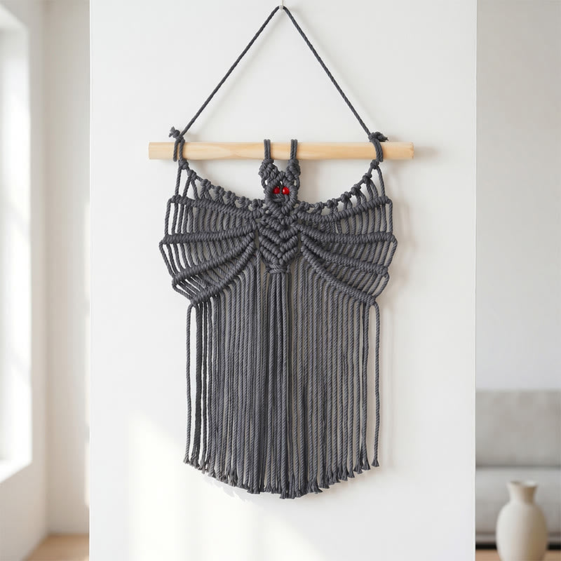 Ownkoti Boho Bat Macrame Wall Hanging - Black - 25cm x 40cm - image 3