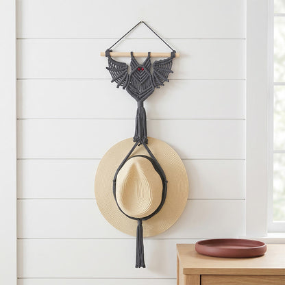 Ownkoti Gothic Boho Bat Wall Hanging - Black - 30cm x 70cm - image 0