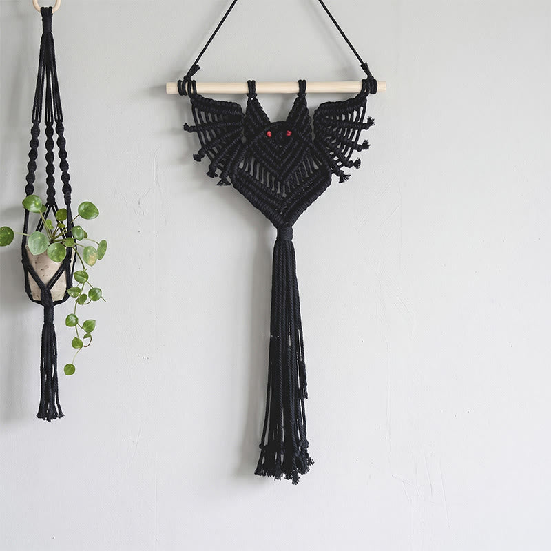 Ownkoti Gothic Bat Plant Hanger Wall Hanging - Black - 30cm x 50cm - image 2