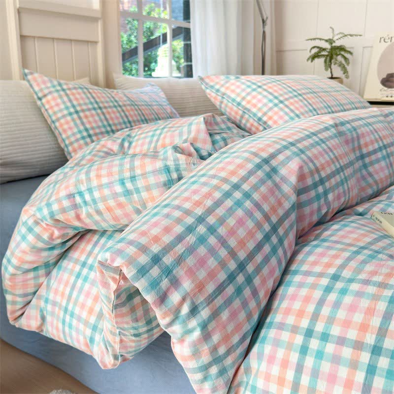 Ownkoti Small Check Gingham Cotton Bedding Set - Multicolor - 2PCS Pillowcases - 19" x 29" - image 8