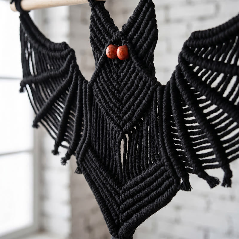 Ownkoti Gothic Macrame Tassels Bat Wall Hanging - image 1