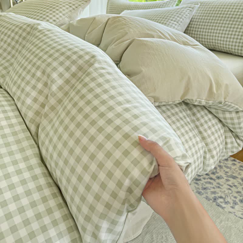 Ownkoti Pastel Gingham Pure Cotton Bedding Set - image 17