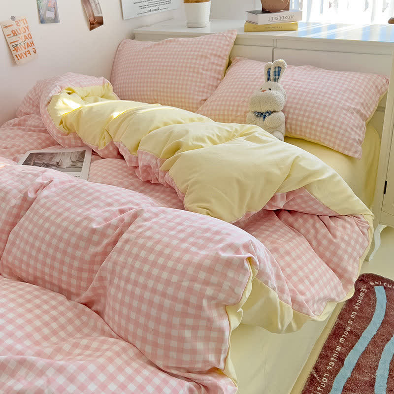 Ownkoti Pastel Gingham Pure Cotton Bedding Set - image 3