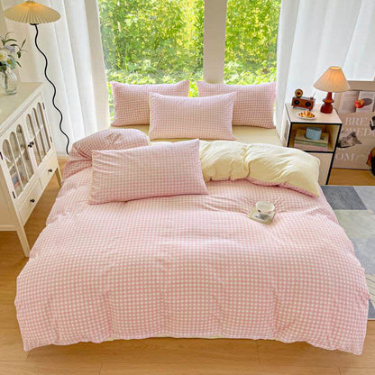 Ownkoti Pastel Gingham Pure Cotton Bedding Set - image 1