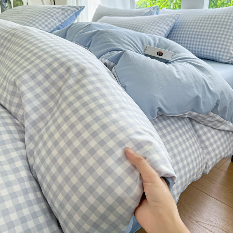 Ownkoti Pastel Gingham Pure Cotton Bedding Set - image 9