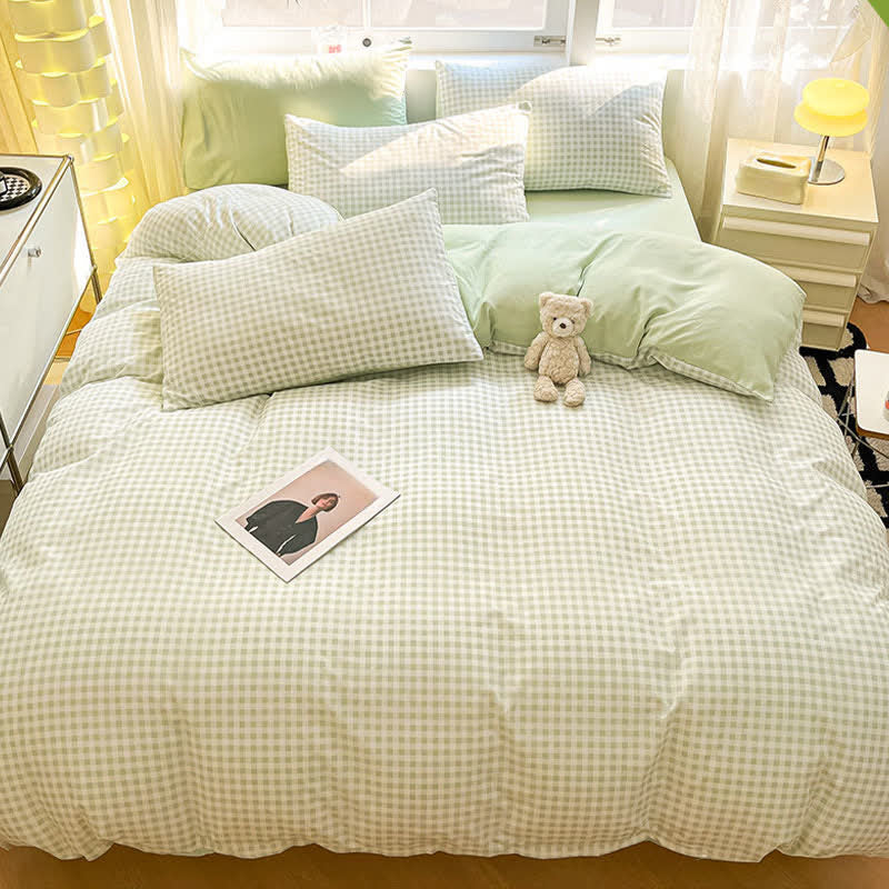 Ownkoti Pastel Gingham Pure Cotton Bedding Set - image 15