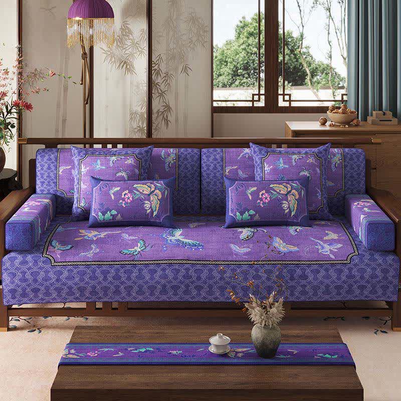 Ownkoti Vintage Oriental Purple Butterfly Sofa Protector - image 1
