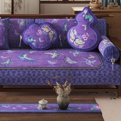 Ownkoti Vintage Oriental Purple Butterfly Sofa Protector - image 2