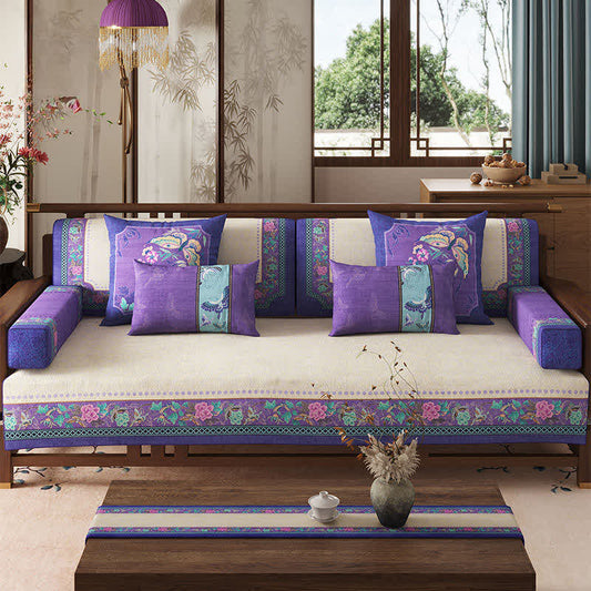 Ownkoti Vintage Oriental Floral Sofa Slipcover - 43" x 118" - image 0
