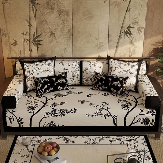 Ownkoti Vintage Oriental Branch & Floral Sofa Slipcover - Sofa Protector - 43" x 110" - image 0