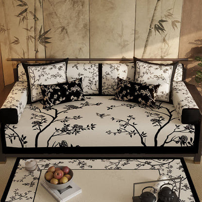Ownkoti Vintage Oriental Branch & Floral Sofa Slipcover - image 3
